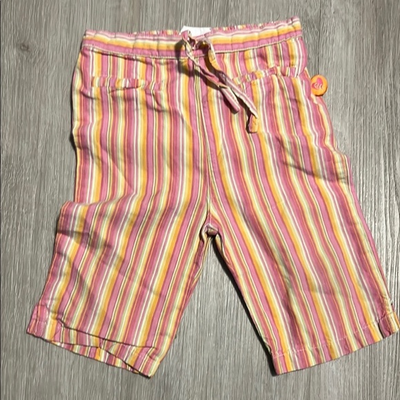 Casual Pink and Yellow Striped Bermuda Shorts - Picture 1 of 2